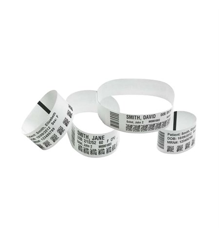 Zebra Z-Band UltraSoft White Wristbands Cartridge, 25.4 x 152.4mm, Baby Size