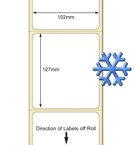 TB00615235 - White 102mm x 127mm TT Paper Label, Freezer Adhesive