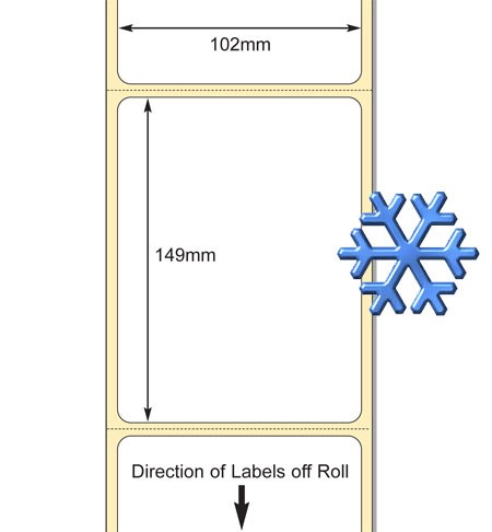 TB00615257 - White 102mm x 149mm TT Paper Label Freezer Adhesive