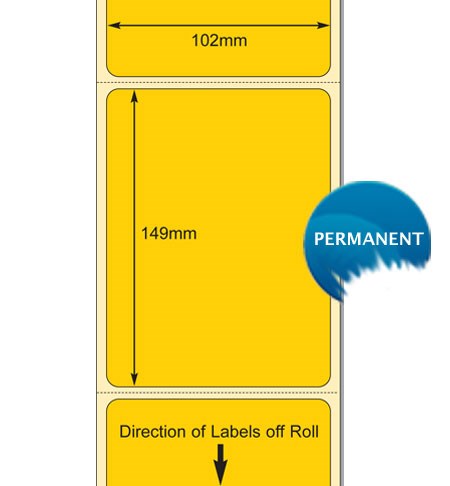 TB00626633 - Premium Yellow 102mm x 149mm Paper Label (Perforation)