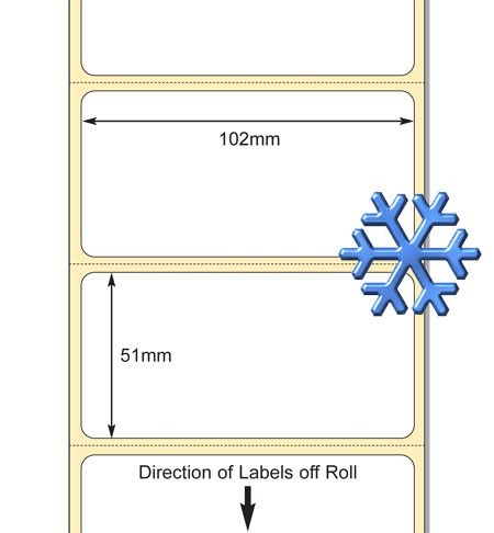 TB00615232 - White 102mm x 51mm TT Paper Label Freezer Adhesive