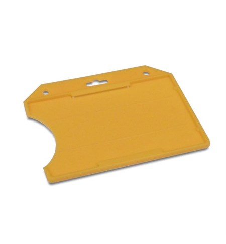Single rigid badge holders, Open face card holders, Yellow, 100 Per Pack