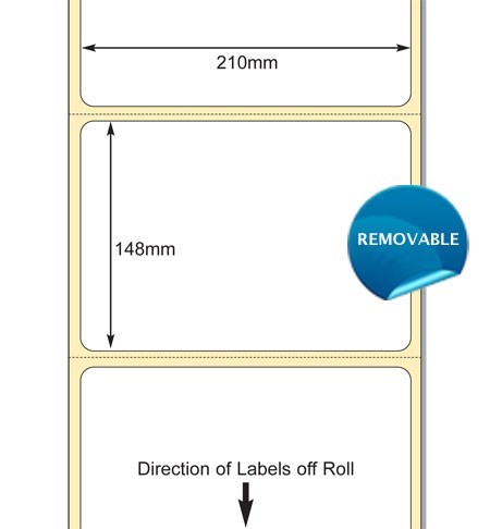 TB00614916 - White 210 x 148mm DT Paper Label Removable adhesive