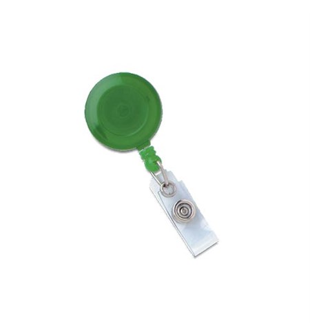 Translucent badge reel, Green, 100 Per Pack