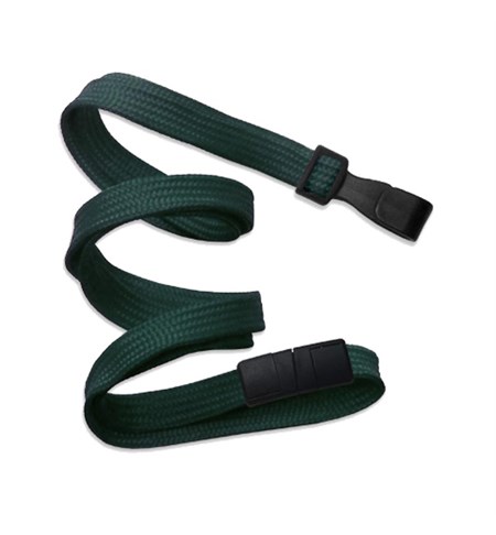 2137-4750 - 10mm B/A Lanyard With Plastic Hook - Forest Green, 100 Per Pack
