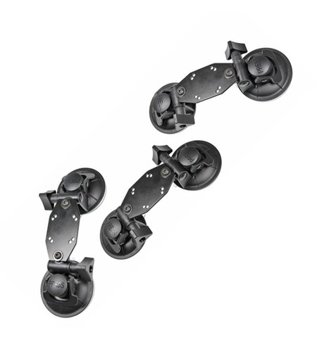 Dual Suction Cup Mount with AMPS plate, Black
