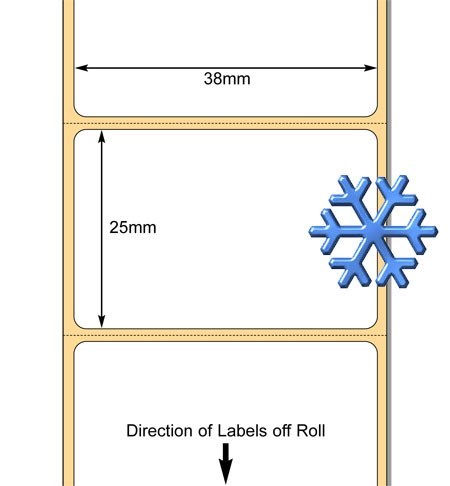 TB00615230 - White 38 x 25mm TT Paper Label Freezer adhesive