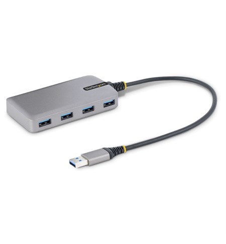 4-Port USB Hub - USB 3.0 5Gbps, Bus Powered, USB-A to 4x USB-A Hub w/ Optional Auxiliary Power Input - Portable Desktop/Laptop USB Hub, 1ft/30cm Cable, USB Expansion Hub