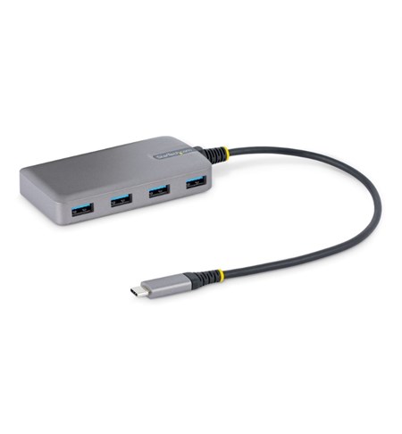 4-Port USB-C Hub - 5Gbps - Bus Powered - USB C to 4x USB-A Hub w/ Optional Auxiliary Power Input - Portable Desktop/Laptop USB Hub - 1ft (30cm) Cable - USB Expansion Hub