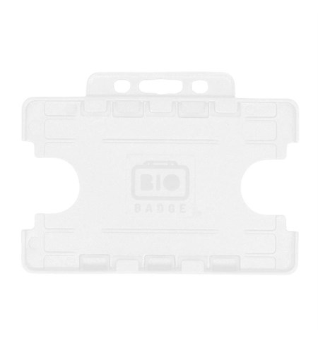 BioBadge White Dual-Sided Card Holder, Landscape - Pack of 100