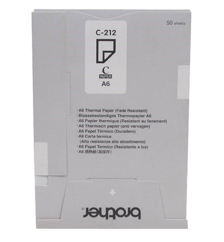C212S - Brother C-212S A6 Thermal Fade Resistant Paper Cassette (50 Sheets)