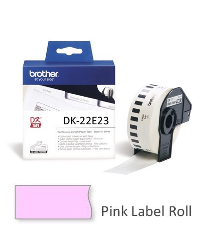 DK22E23 - Brother Continuous Paper Label, Pink (102mm x 30.48m)