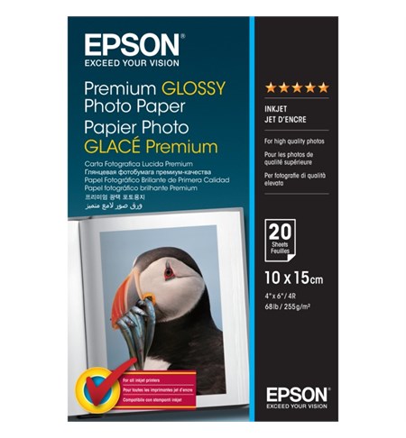 Epson Premium Glossy Photo Paper - 10x15cm - 20 Sheets