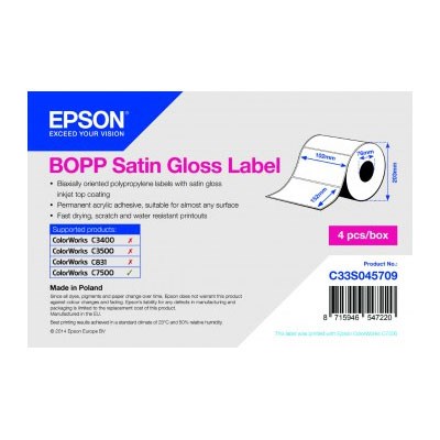C33S045709 - 102mm x 152mm BOPP Satin Gloss Label