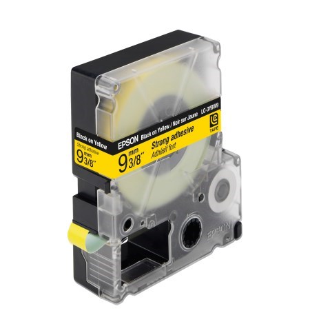 Epson Label Cartridge Strong Adhesive LC-3YBW9 Black / Yellow 9mm (9m)