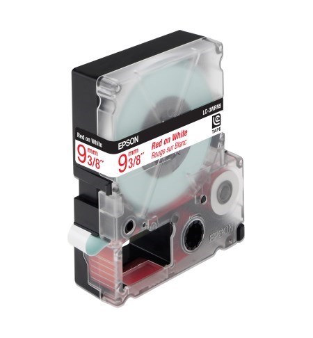 Epson Label Cartridge Standard LC-3WRN9 Red / White 9mm (9m)