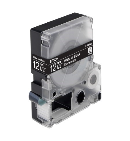Epson Label Cartridge Vivid LC-4BWV9 White / Black Label Tape 12mm (9m)