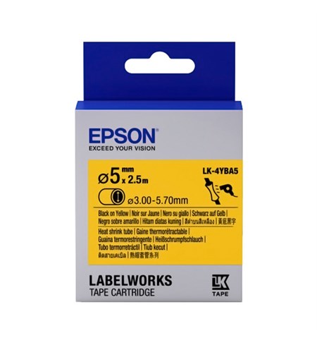 C53S654906 - Epson Label Cartridge Empossing Tape, Yellow (LK-4YBA5)
