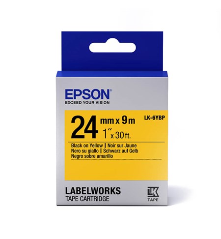Epson Label Cartridge - Pastel Yellow/Black, 24mm (9m)