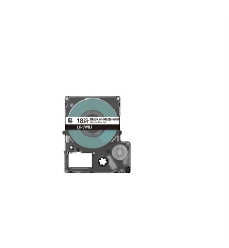 Epson Matte Tape, White/Black 18mm (8m)