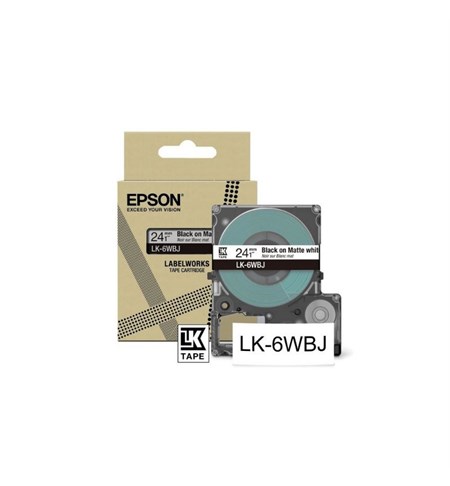 Epson Matte Tape, White/Black 24mm (8m)