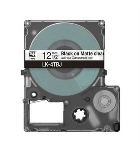 Epson Matte Tape, Clear/Black 12mm (8m)
