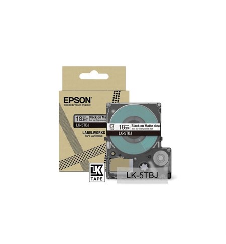Epson Matte Tape, Clear/Black 18mm (8m)