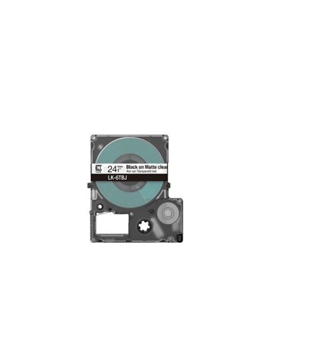 Epson Matte Tape, Clear/Black 24mm (8m)