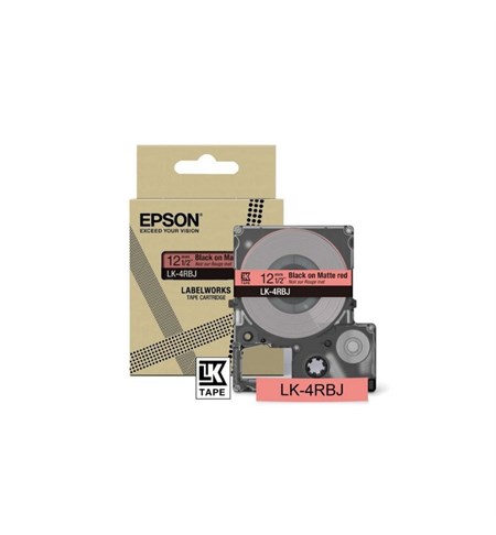 Epson Matte Tape, Red/Black 12mm (8m)