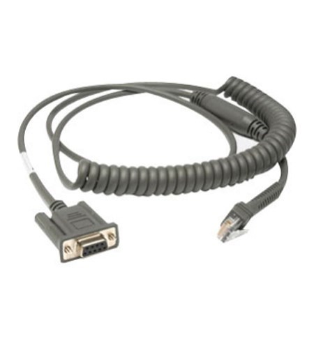 CBA-R46-C09ZAR - Motorola 9ft Coiled RS232 Cable (DB9 Female, Power on Pin 9)