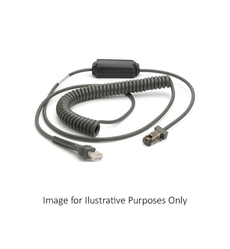 CBA-RF2-C09ZAR - Zebra RS232 Coiled Cable (DB9 Female Connector, 9ft, Power Pin 9)