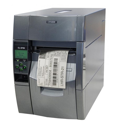 CL-S703II - Printer, 300dpi, TT/DT, Grey, with Compact Ethernet Card