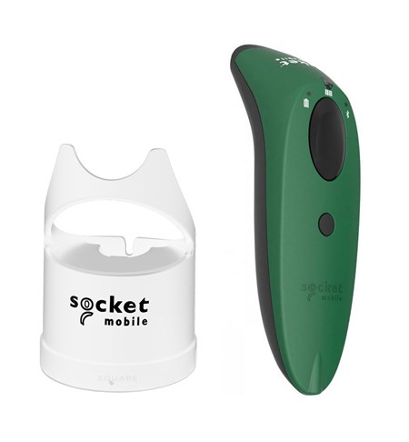 SocketScan S760 Barcode Scanner w/ White Charging Dock, Green
