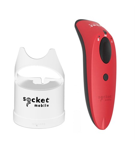 SocketScan S760 Barcode Scanner w/ White Charging Dock, Red