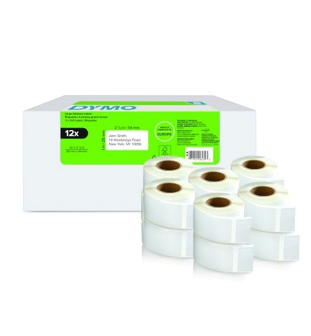 2177563 Dymo LabelWriter 25 x 54 mm White Labels, Pack of 12 rolls