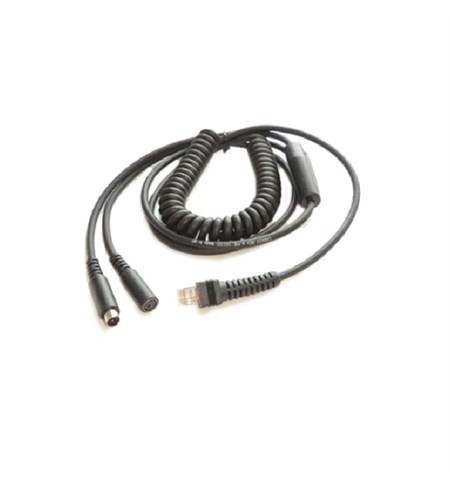 Cable, KBW, PS/2, Coiled, CAB-437, 9 ft.