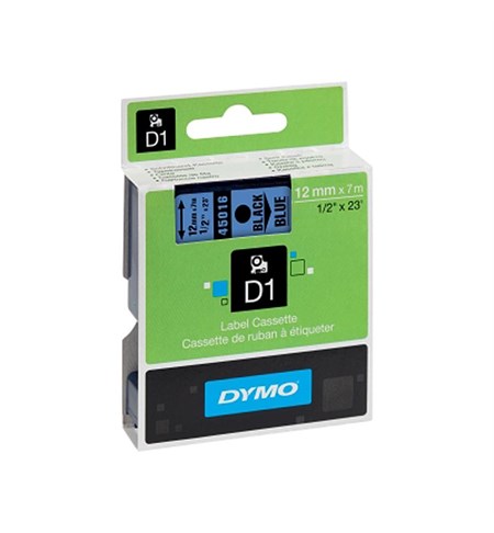 S0720560 - Dymo Tape (Black on Blue, 12mm)