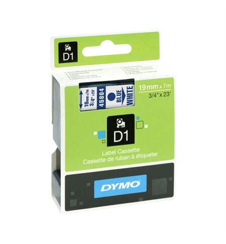 S0720840 - Dymo Tape (Blue on White, 19mm)