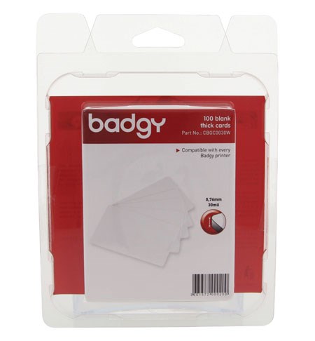 CBGC0030W - Pack Of 100 Thick Blank Plastic Cards (0.76 mm)