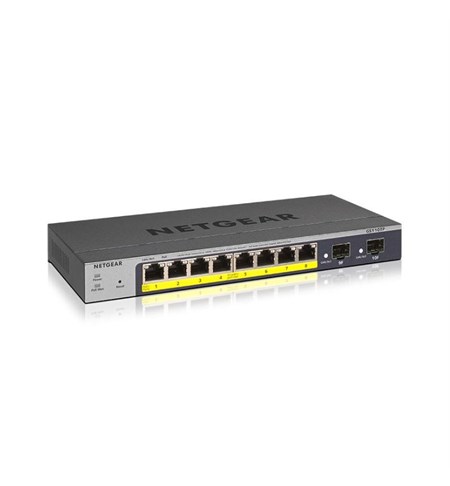 Netgear Smart w/ optional Cloud Switch - 8-Port, 8xPoE+, 55W, 2xSFP (GS110TPv3)