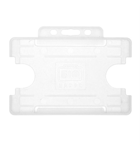Clear Single-Sided BioBadge Open Faced ID Card Holders, Landscape, Pack of 100 - H-BB-OP-CLL