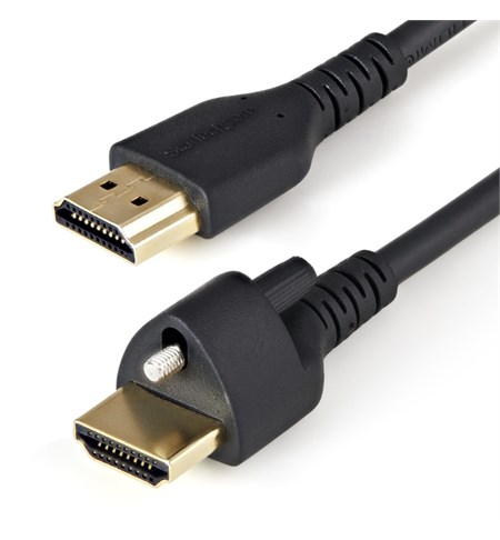 3ft (1m) HDMI Cable with Locking Screw - 4K 60Hz HDR - High Speed HDMI 2.0 Monitor Cable with Locking Screw Connector for Secure Connection - HDMI Cable with Ethernet - M/M