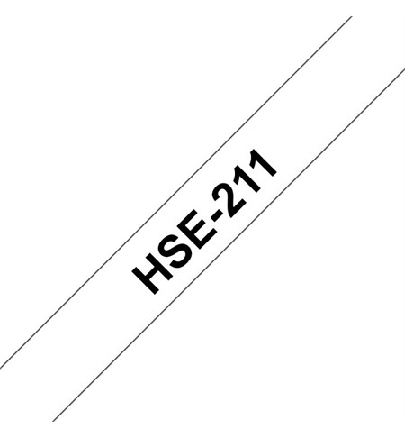 HSE-211 Brother Heat Shrink Tube Tape Cassette - Black on White, 5.8mm x 1.5m