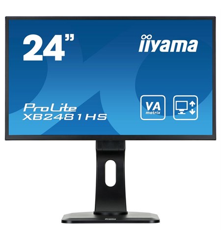 Iiyama XB2481HS 24” non-touch VA monitor featuring height adjustable stand