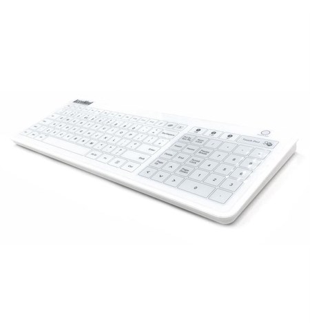 Accuratus AccuMed Glass - Easy Clean Tempered Glass, Wired & Wireless Clinical/Medical Touchpad Keyboard