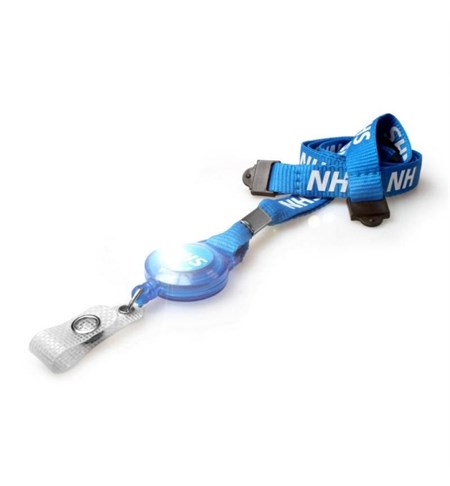 NHS Staff Lanyards with Double Breakaway & Integrated Card Reel, Pack of 100 - L-B-NHSYY