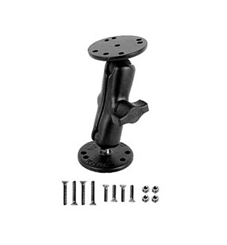 RAM Double Socket Arm 1Inch Ball with 2 Round Bases and Hardware Pack