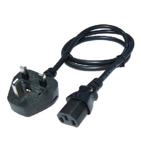 RB-249 - 1m 5amp UK plug male - IEC C13 female black power cable