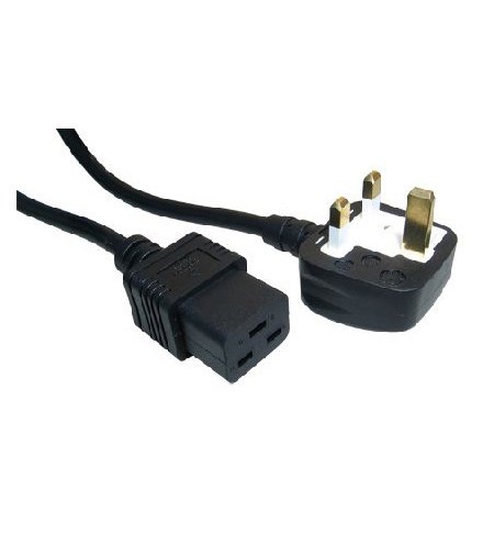 RB-293 - 2m UK plug male - IEC C19 female black power cable
