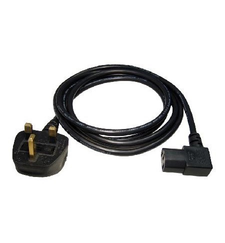 RB-297 - 1.8m UK plug male - R/A IEC C13 female black power cable